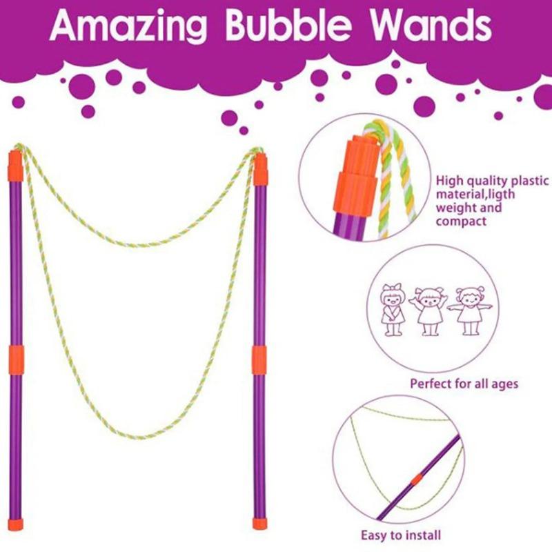 Double Pole Giant Bubble Stick, Large Bubble Circle Rope Toy, Outdoor Garden Stage Props Fun Bubble Tool for Kids