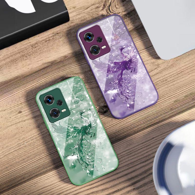 Broken Diamond Phoenix Für Xiaomi 14 Ultra 13 Lite Redmi Note 13 11 Pro 12 Plus Poco X6 3 Pro F4 6 GT Gehärtete Handyhülle