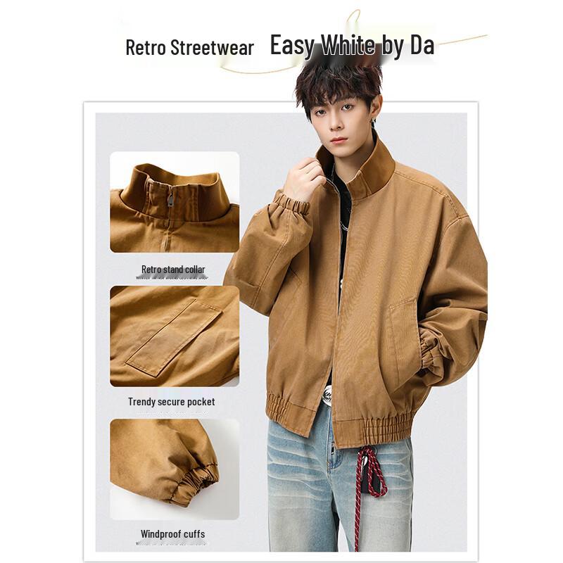 Wassup Sohot Men's Stand Collar Workwear Jacket