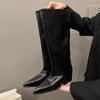 Fashion French-style Long-thigh Boots Women's Autumn and Winter Pointed Toe Knee-high Boots Look Thin