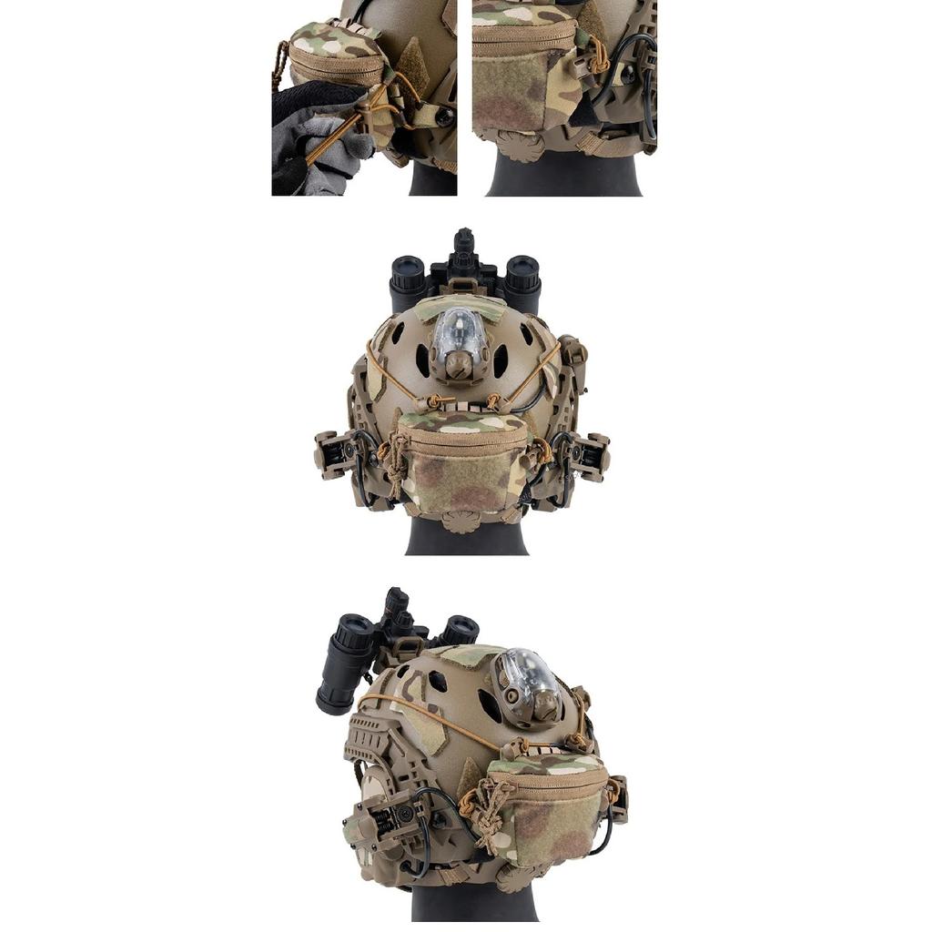 Tactical Helmet Rear Bag Brain Battery Pouch Hook&Loop NVG Battery Box Storage Pocket Hunting Gear Accessories SC Style