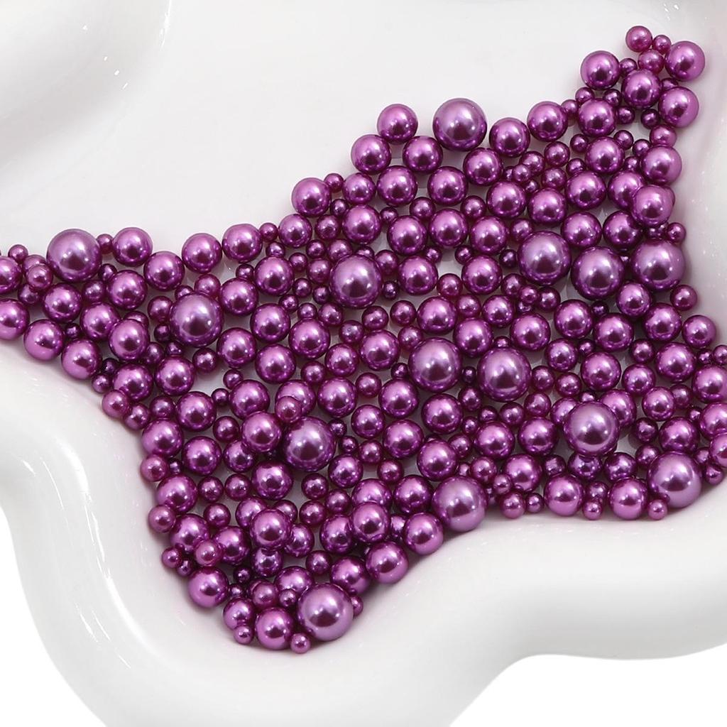 ABS Non-Porous Pearl-Plated Colored Round Beads for DIY Crafts and Fashion Accessories