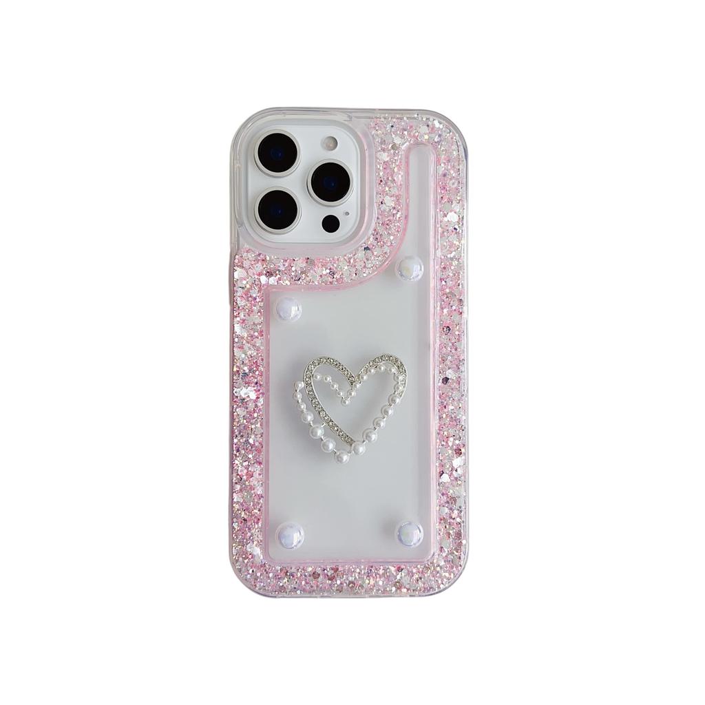 Applicable to iphone16promax apple 15 mobile phone case rhinestone 13 Korean wind ins flash diamond love flower 11