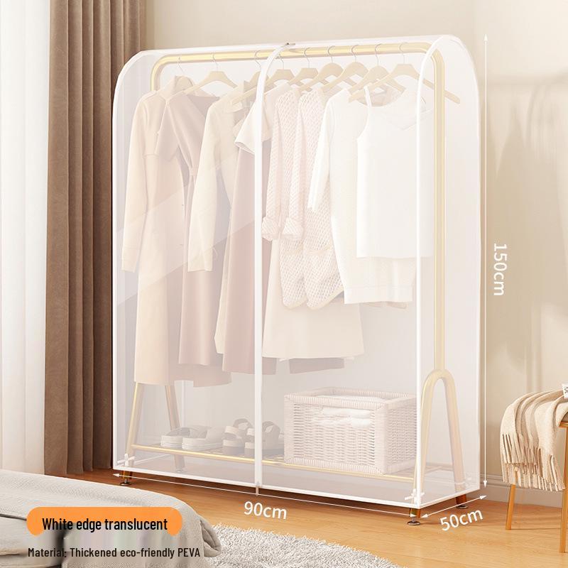 Floor-Standing Transparent Dustproof Coat Rack Cover - Waterproof & Fully Enclosed