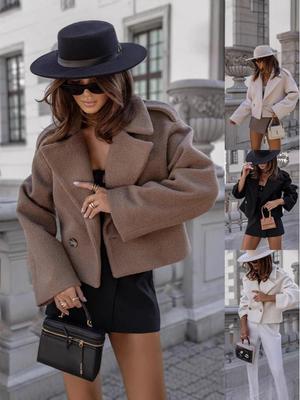 2024 Women's Winter Fashion British Suit Collar Wool Coat