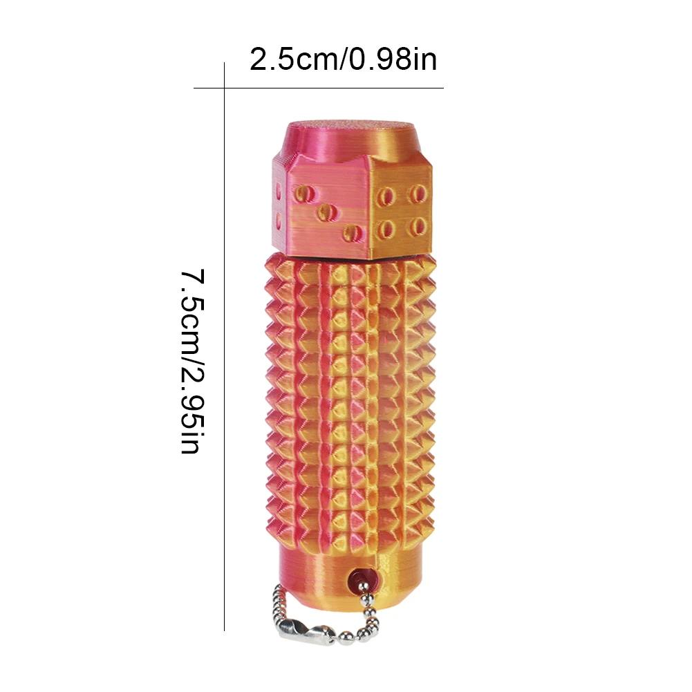 3D Printed Little Spiky Sensory Roller Toys Stress Relief Spiky Stim Tactile Keychain Mini Grippie Fidget Toys Keychain Pendant