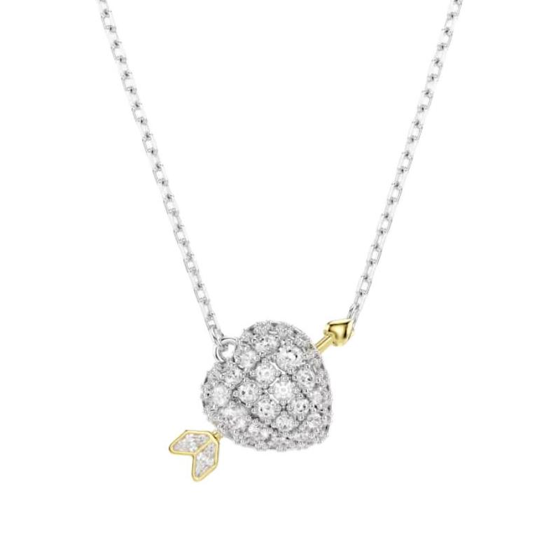 Swarovski Idyllia Cupids Arrow Cubic Zirconia Necklace Unisex necklace White 5737291 Box (Random Color)