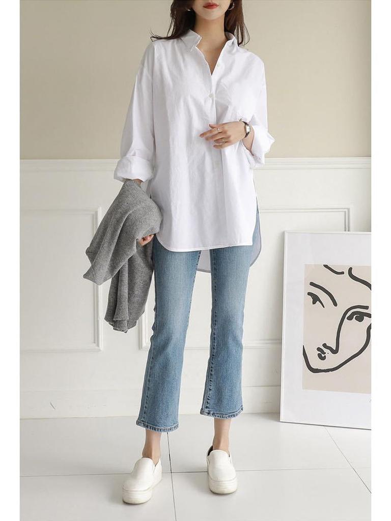 2024 Women's Loose Casual Long Sleeve Irregular Shirt for Autumn/Winter