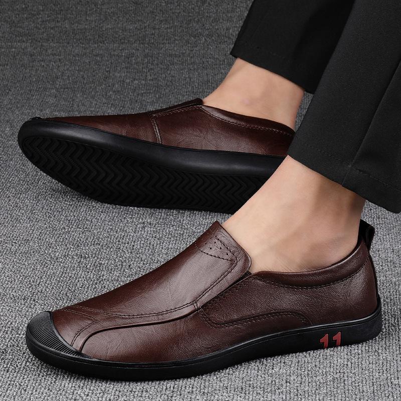 Autumn business casual leather shoes soft-soled driving shoes lazy