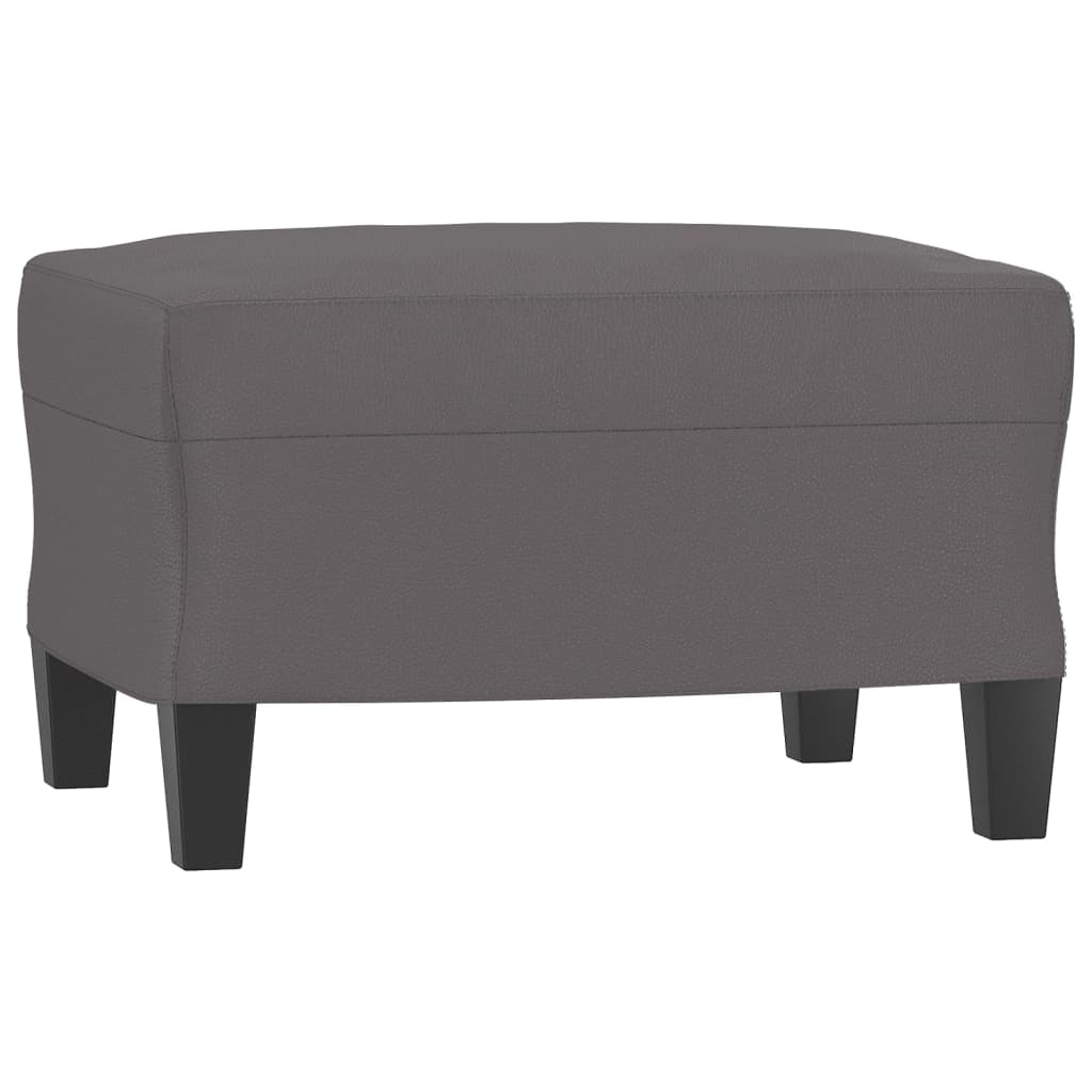 Vidaxl 3-Cz. Sofa Set with Cushions, Grey, Faux Leather