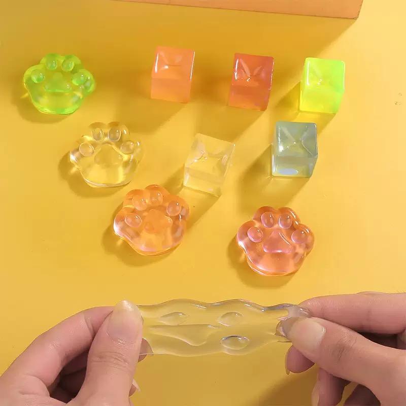 Jucărie Fidget Jucării Mini Squishy Cub de Gheață Mochi Mingie Anti-stres Jucărie Kawaii Cub Transparent lăbuță de pisică pește Jucărie de Strâns pentru Ameliorarea Stresului