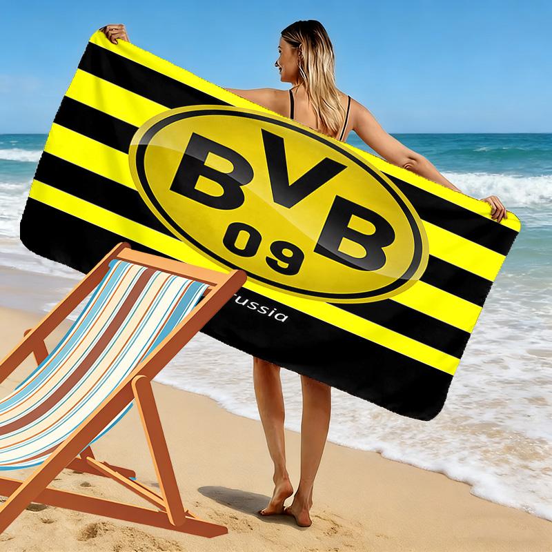 Borussia Dortmund Print Beach Towel, Large Soft Quick Dry Towel for Beach Camping Swimming