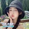 Summer new hat women's small fresh knitted breathable bucket hat outdoor versatile bucket hat sunshade sunscreen hat tide