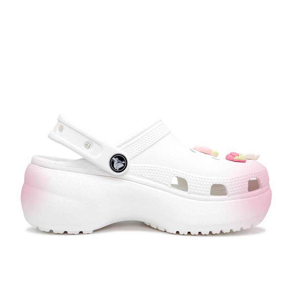 Crocs Classic Platform Clog Aoyama Cute Cherry Blossom Simple and Versatile Cloud Fashion Trend Casual Hole Shoes Women's White
