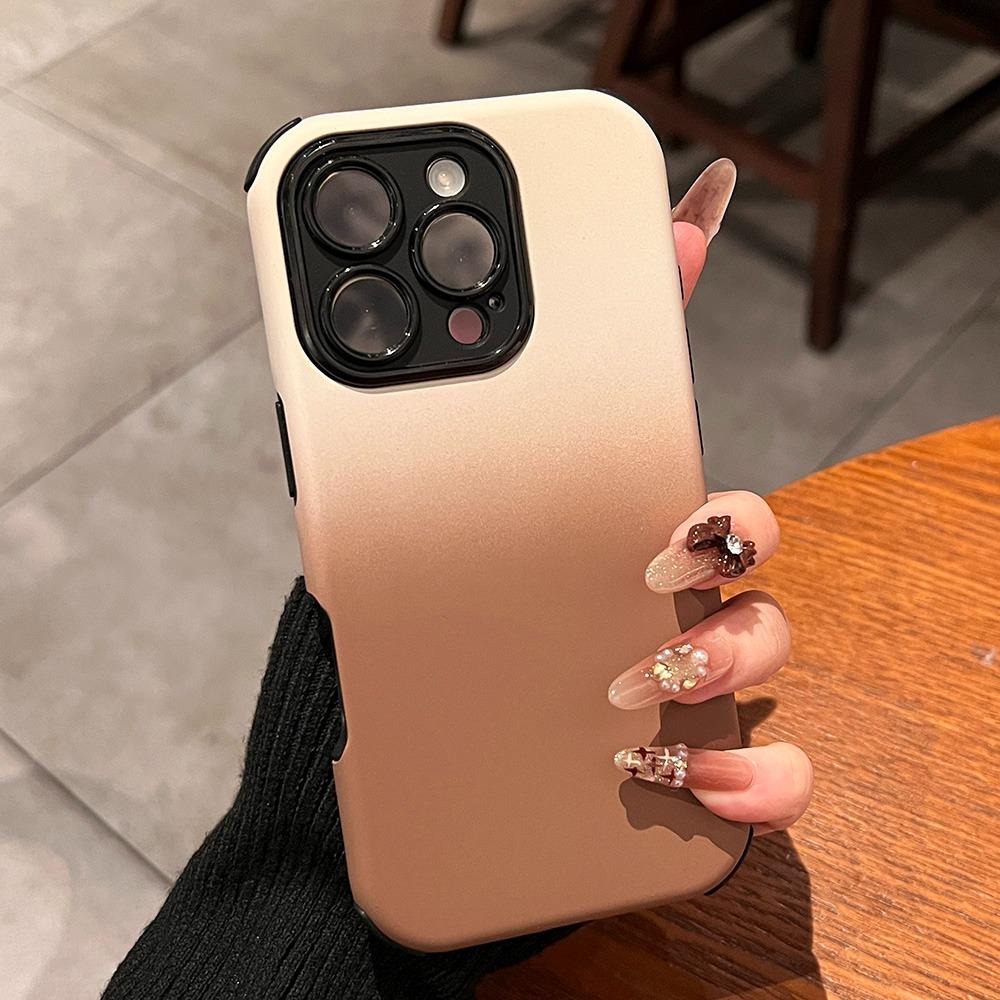 Fashion Silicone Gradient Color Phone Case For iPhone 11 12 13 14 15 16 Pro Plus Matte Bumper Cases Cover