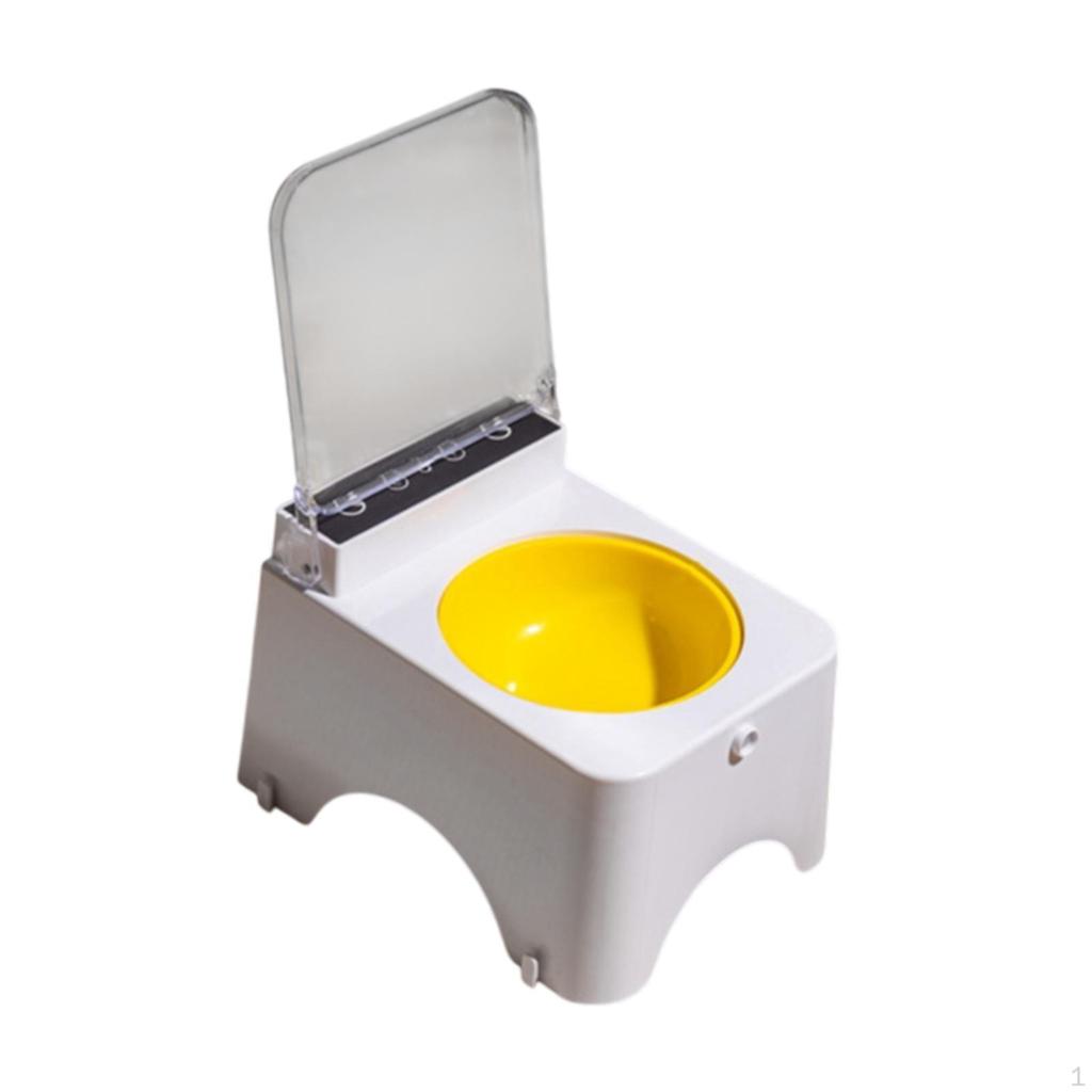 Cat Bowl with Raised Stand Auto Open Cover Pet Protect Pet's Neck for Cats Dogs Stable Smart