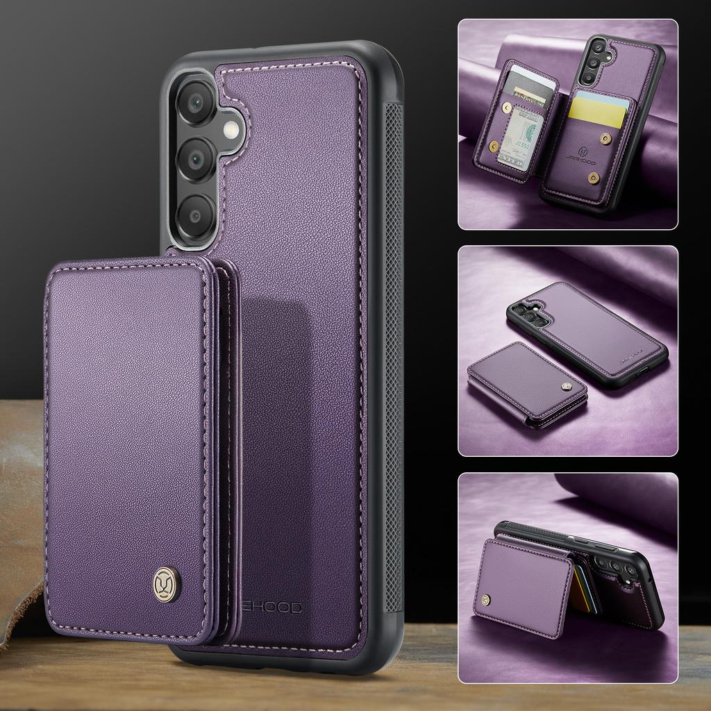 JEEHOOD J05 För Samsung Galaxy A55 5G Fodral Läder Mobilskal med Avtagbar Magnetisk Kortficka