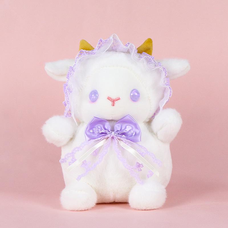 Lolita Little Lamb Plush Toy - Cute White and Pink Adorable Doll, Perfect Girls' Birthday Gift