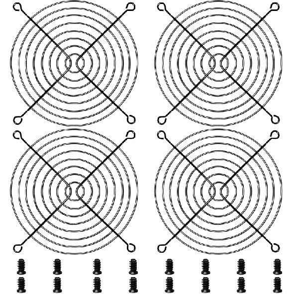 2 PCS 80mm Fan Grill Pc 80mm Fan Bracket Grill (Black)