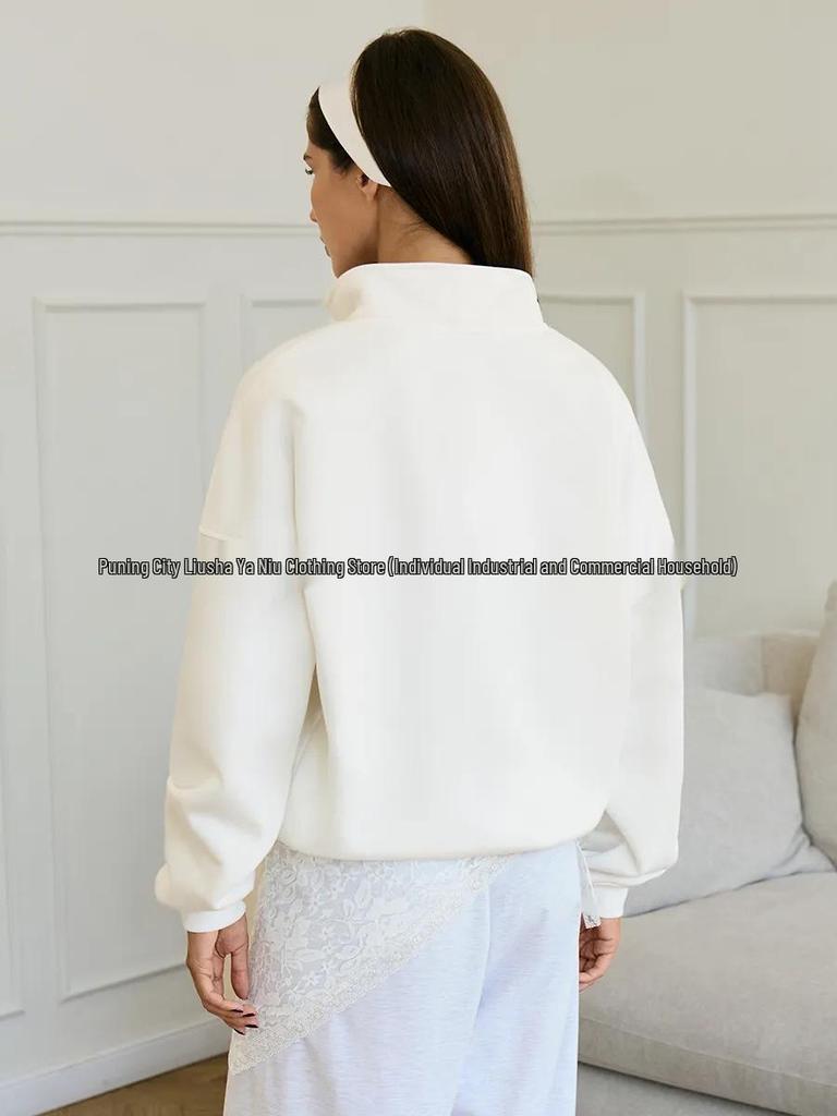 Street Style Oversized Half-Zip Hoodie - Autumn/Winter American & Hong Kong Fashion