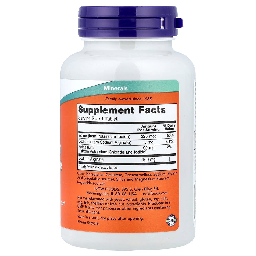 Now Foods Potassium Plus Iodine, 180 Tablets