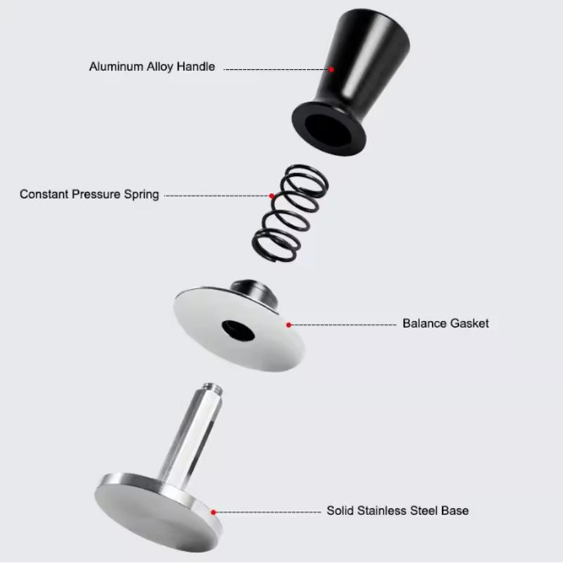 304 Stainless Steel Espresso Tamper Calibrated Spring Loaded for Baristas Constant Balance Horizontal Filler 51/ 53/ 58mm Sizes