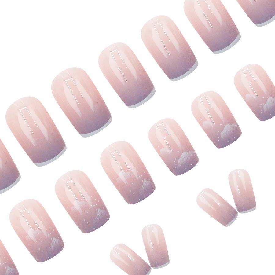 Romantic Blush Cloud 3D Heart Nail Art Stickers: Dreamy, Cute & Girly Adhesive Designs