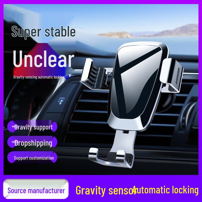 Universelle Dreieck-Schwerkraft-Handy-Autohalterung aus Aluminiumlegierung mit Lüftungsschlitz und Saugnapf.