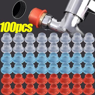 100 juntas de sellado para grifo, arandela de silicona impermeable, válvula triangular, tapón roscado para tubería, accesorio de plomería