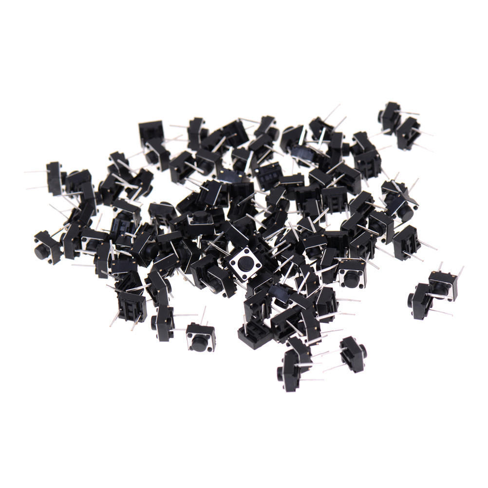 100 Stück 2 Pins Taktiler Drucktaster Taktschalter 6X6X5mm Momentary S HwS DL 100 Stück 2 Pins Taktiler Drucktaster Taktschalter 6X6X5mm Momentary S HwS DL