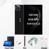 BDF 10,1-tommers nettbrett 4+64GB 3G / 4G Lte samtale-phablet Android 11 WiFi Bluetooth 3G 4G SIM-kort med deksel