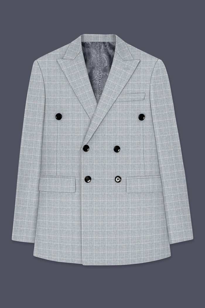 Двубортный блейзер Hurricane Gray в клетку 38