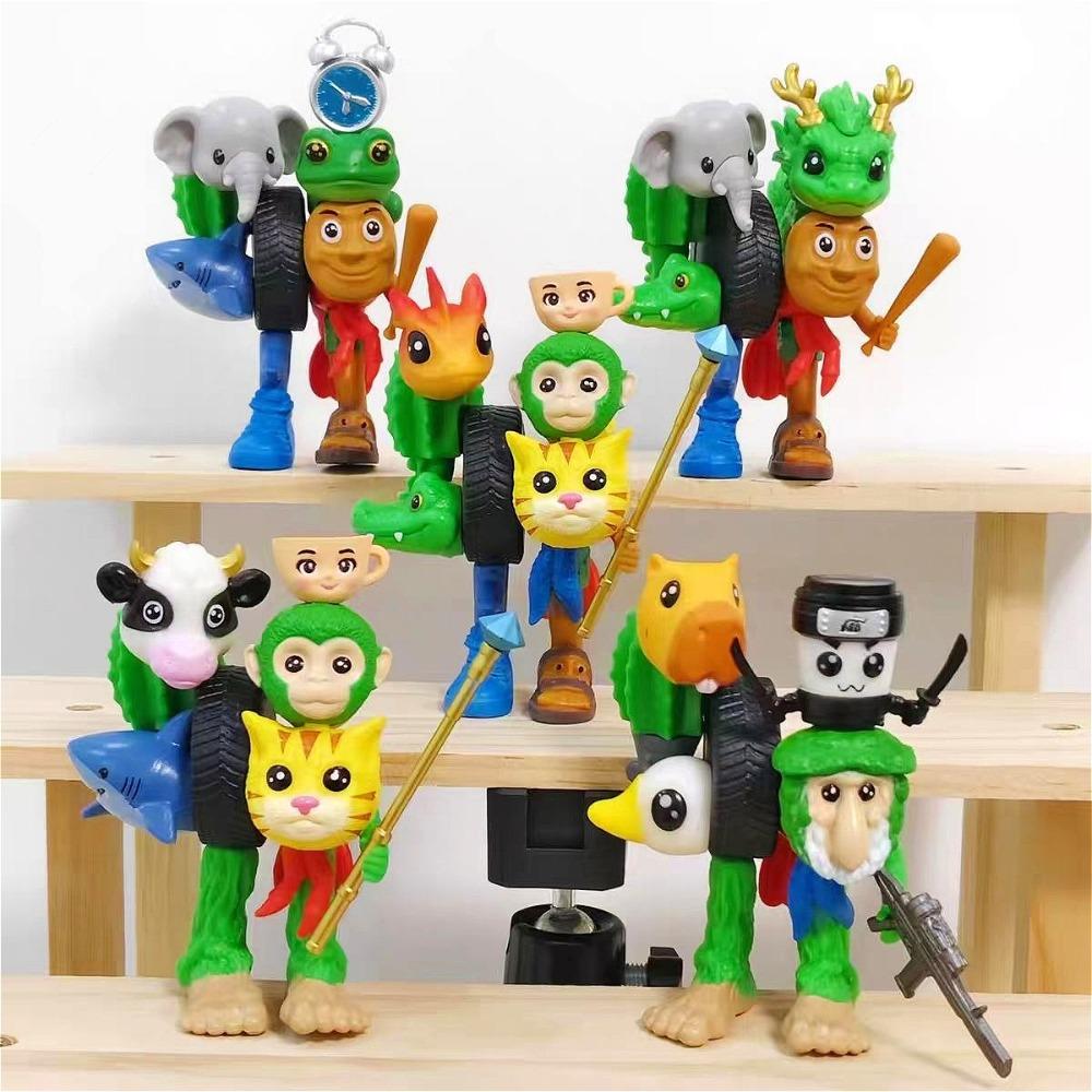 Creative Mini Diy Italian Brainrot Figurine Toys Cute Disassembly Assembly Fusion Model Desk Ornaments Children Birthday Gift