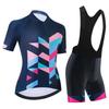 Womens Cycling Jersey Set Short Sleeve Bib Shorts Breathable Bike Riding Outfit Road