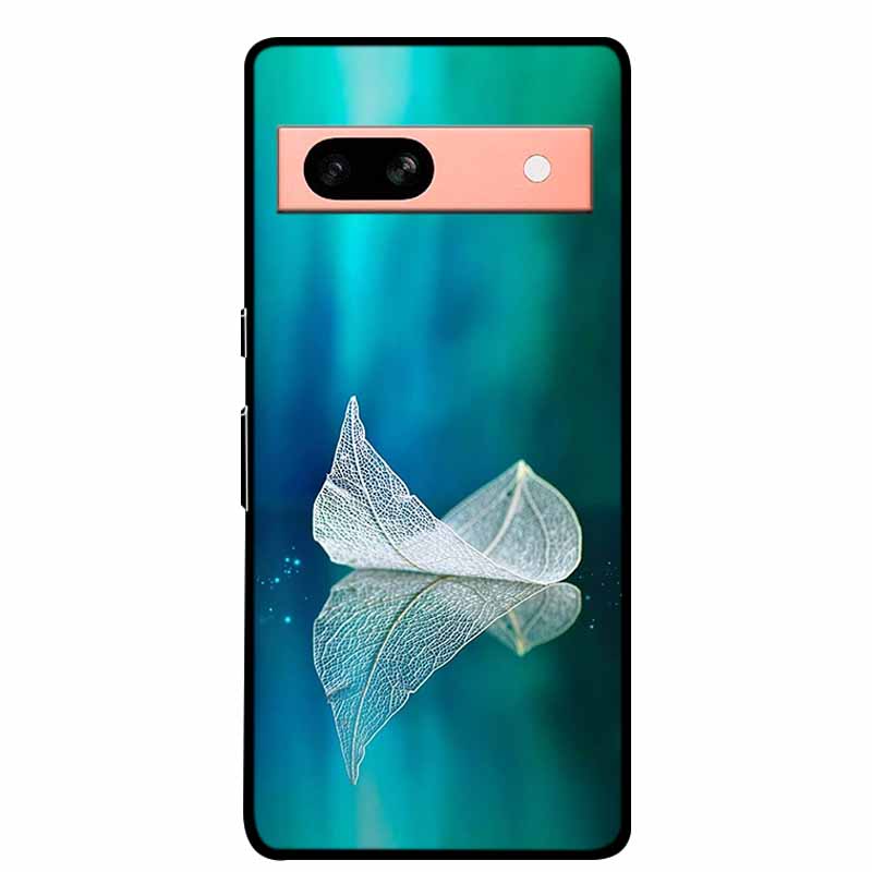 Per Google Pixel 7a 5G Custodia 6.1" Cover Fiori Bordo Nero Silicone TPU Morbida Cover Posteriore Per Google Pixel7a 2023 Custodia Telefono Fundas