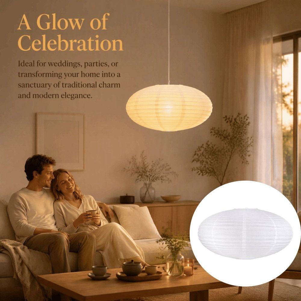 Oval Shape Paper Lantern Folding Design Pendant Lamp Shade Paper Lamp Living Dining Room Bedroom