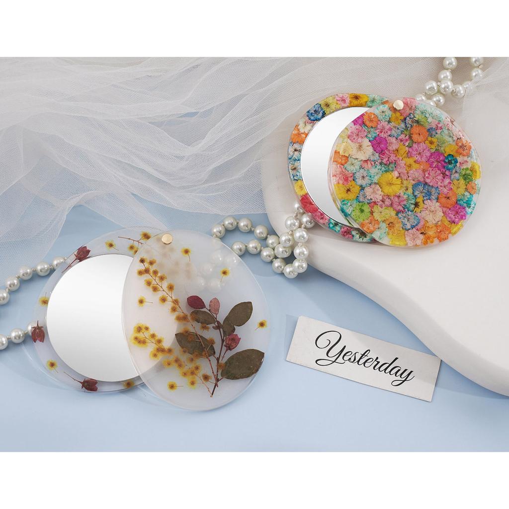 Silicone Mold Set Makeup Glass Molds Jewelry Making Mold Epoxy Casting Molds Suitable for Rotating Makeup Glass