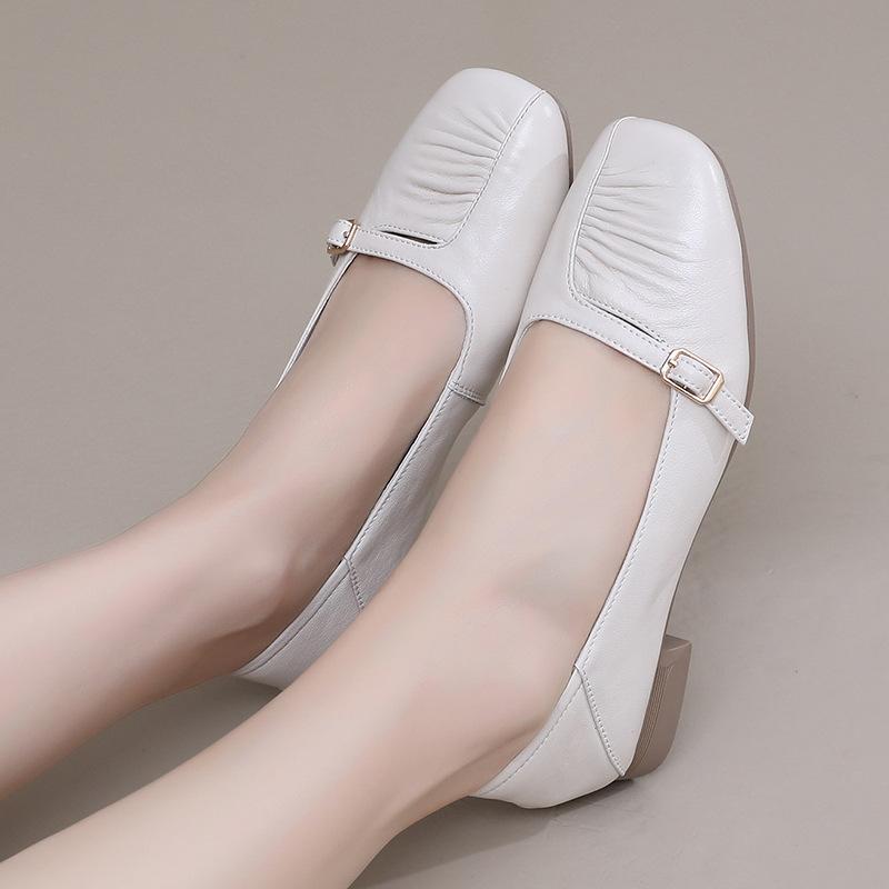 GKTINOO Women Shoes Genuine Leather 2025 Spring New Dress Shoes Women Large Size Low Heels Office Lady Shoes Women