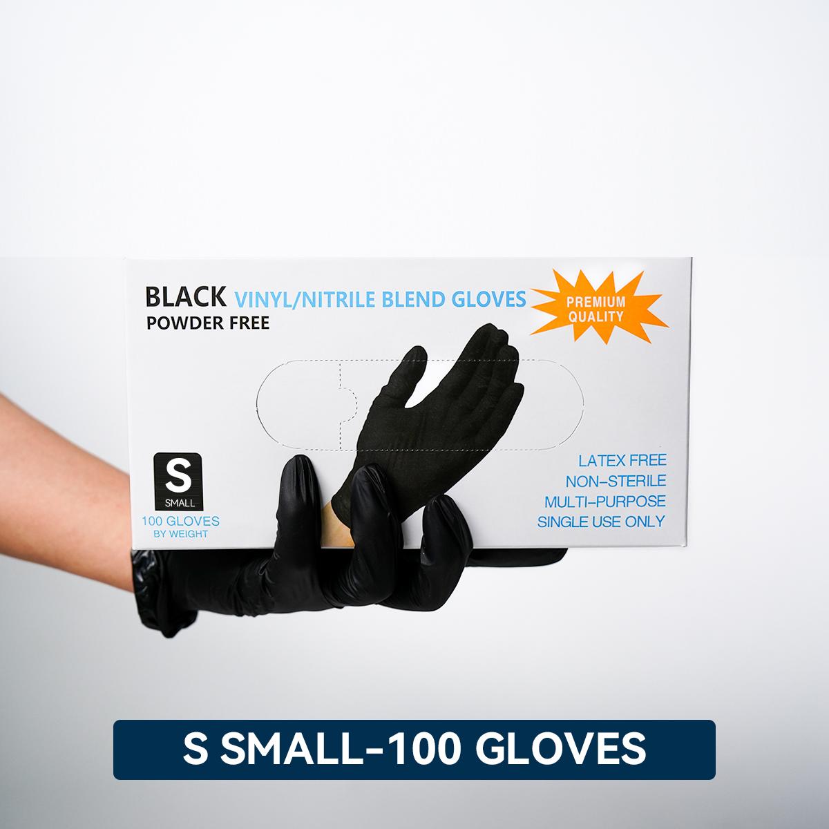 DM 100PCS Blue/Black Nitrile Disposable Gloves Textured Grip Industrial Safety Work Gloves for Cleaning Tattoo Mechanics Gloves