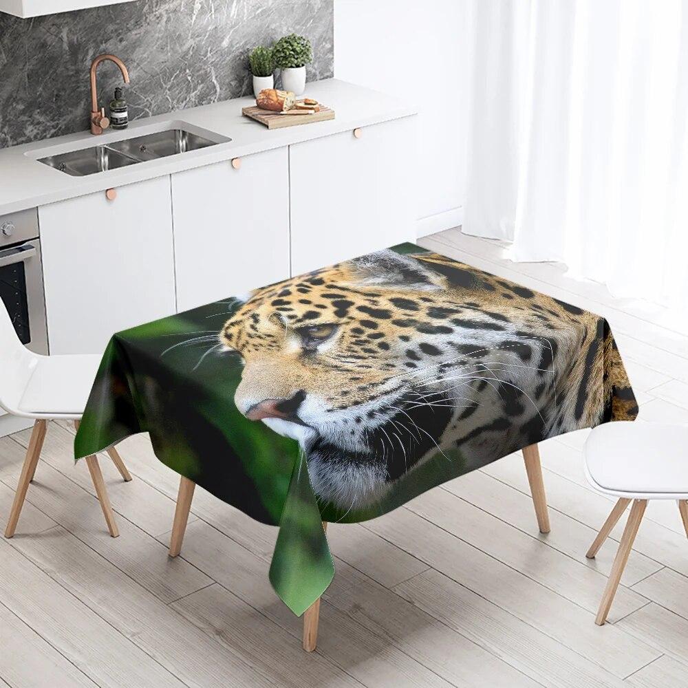 Animal Tablecloth Shark Tiger Elephant Leopard  Party Restaurant Banquet Decoration Waterproof Home Table