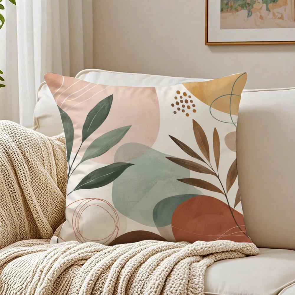 Colorful Boho Painting Art Pillow Case Organic Short Plush Cushion Covers Breathable Washable WrinkleResistant