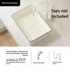 Modern Ceramic Bathroom Container Sink, Striped Design Rectangular Sink, Dressing Table Sink, Suitable for Homes and Balconies