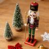 Christmas Nutcrackers Ornament Small Wooden Soldier Christmas Decorations Nutcrackers Figure Ornament for Table Shelf