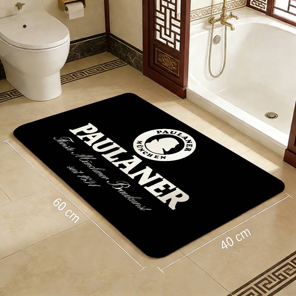 

German Beer Paulaner Entrance Door Mat Washable Non-Slip Living Room Sofa Chairs Area Mat Kitchen Welcome Doormat 40cm x 60cm