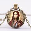 Христианское ожерелье-подвеска с Девой Марией, украшения веры, надежды, любви, религиозные подарки для женщин, подвеска-ожерелье с драгоценным камнем времени