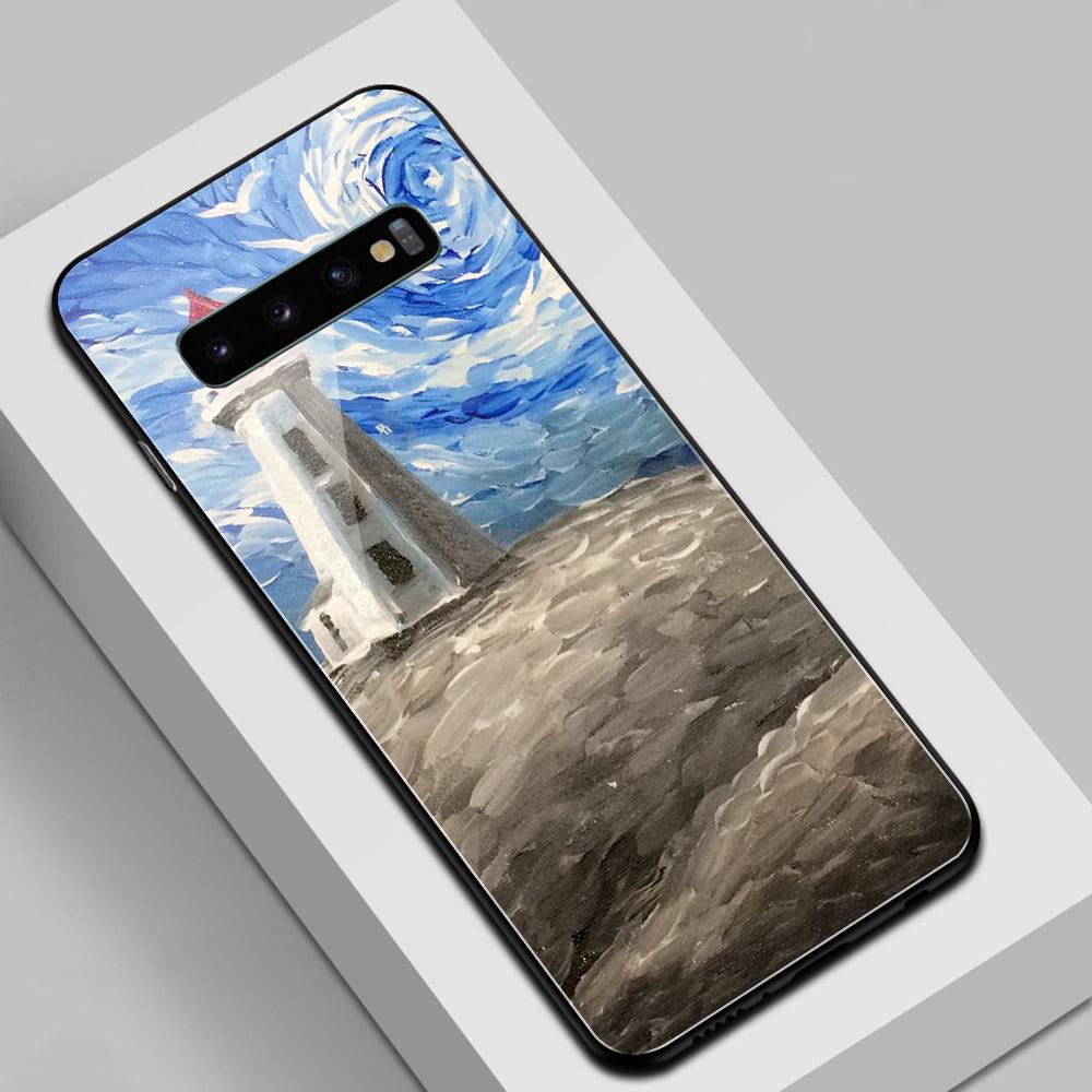 

Чехол для Samsung S20 Plus, стеклянная задняя крышка с маяком, Note 8, чехол для Samsung Galaxy S8 S9 plus Note 8 9 10 plus S10e ultra S22 s22 ultra&Glass case