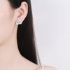 Sterling Earrings Women With 6-7mm Freshwater Pearl 68-Facet Moissanite Floral Leaf Design