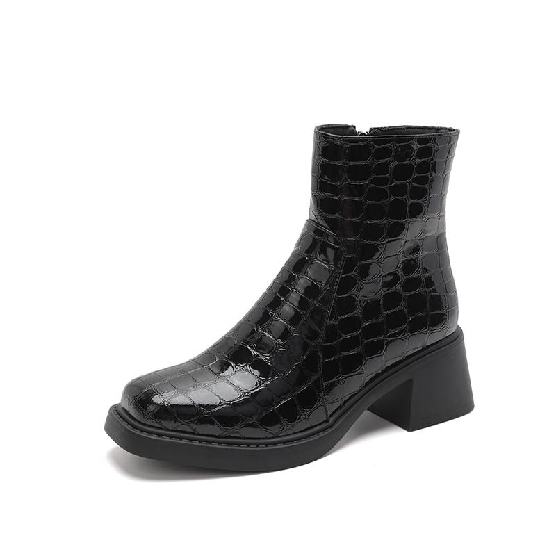 Fashion Gold Silver Women Chelsea Boots High-Top Size Zipper Round Toe Booties Platform High Heels Luxury Trendy Banquet Party Dress
