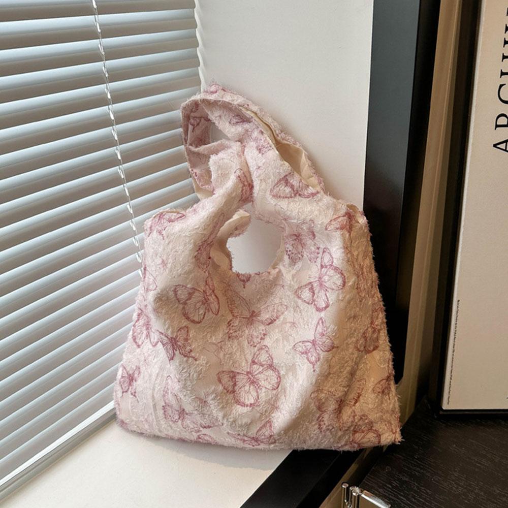 

Ретро бабочка принт женская сумка через плечо милая кружевная женская сумка для покупок модная холщовая женская сумка-тоут сумки-кошельки розовый