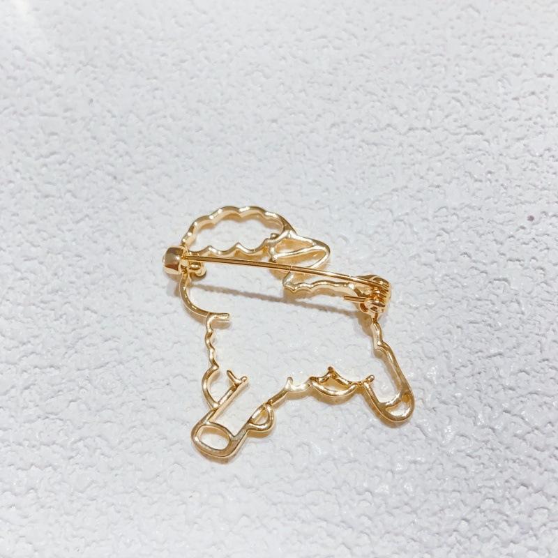Cute Golden Hollow Sheep Brooch Cartoon Design For Jackets Scarves Bags Daily Wear Accessory